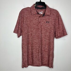 Men’s Under Armour heathered red polo shirt size small loose fit